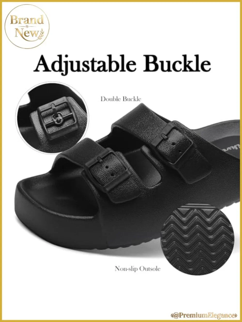 Women's Square Toe Platform Sandals Arch Support Summer Slides